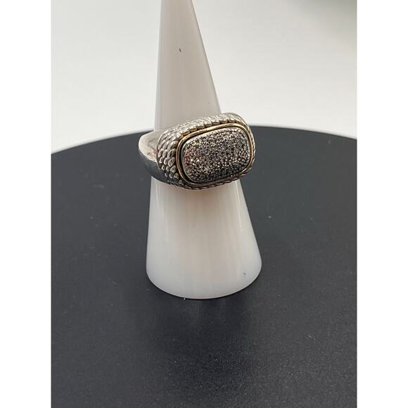 Alwand Vahan 925 sterling silver 14k diamond cluster cocktail statement Ring 7.2 - Picture 2 of 15